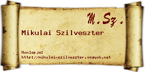 Mikulai Szilveszter névjegykártya